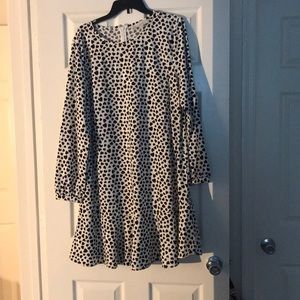 Brand new loft dress with black hearts